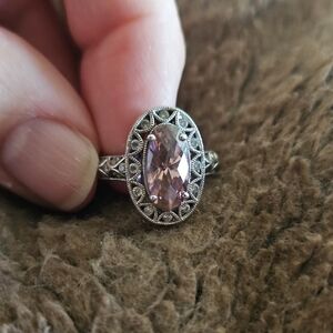 Elegant Silver and Purple Women's Ring